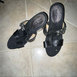 Black leather platform shoes 5.5US